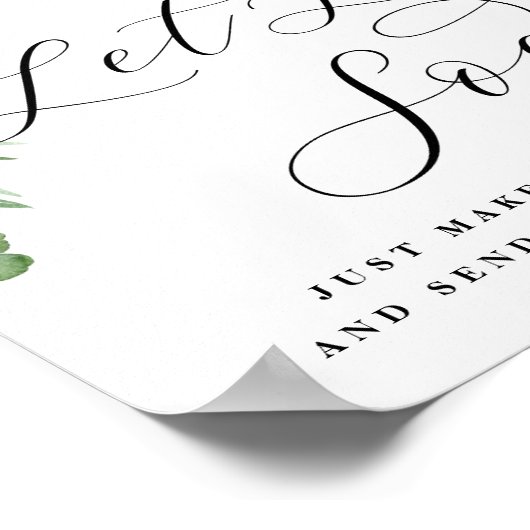 Adore Ließ Liebe Soar Balloon abschicken Hochzeits Poster (Ecke)