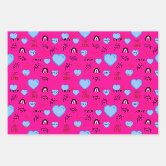 Adore pop lover valentine geschenkpapier set (Vorderseite 2)