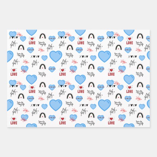 Adore pop lover valentine geschenkpapier set (Vorderseite)