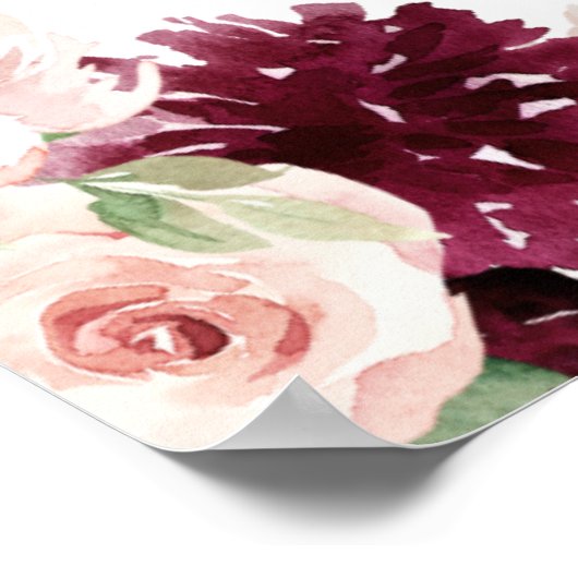 Adore Welcome Chic Blumenzettel Poster (Ecke)