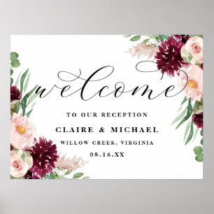 Adore Welcome Chic Blumenzettel Poster
