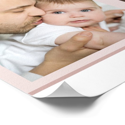 ADORED 6 Foto Collage Pink und White Baby Picture Poster (Ecke)