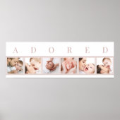 ADORED 6 Foto Collage Pink und White Baby Picture Poster (Vorne)