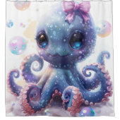 Adorful Colorful Baby Girl Octopus Duschvorhang (Vorderseite)