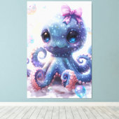 Adorful Colorful Baby Girl Octopus Leinwanddruck (Insitu (Holzboden))