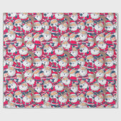 Adorieren Weihnachten Niedlicher Weihnachtsmann Geschenkpapier (Flach)