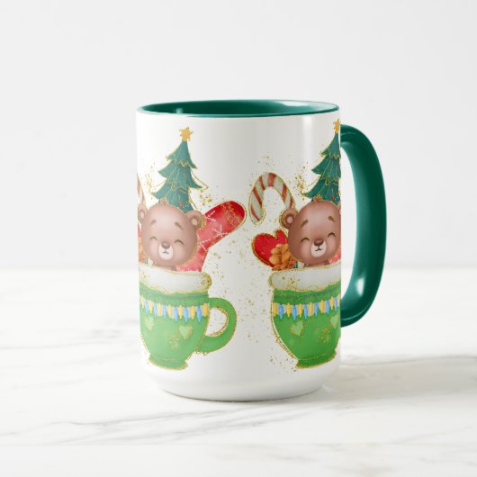 Adorieren Weihnachten Wertvoller Bär Tasse (VorderseiteRechts)