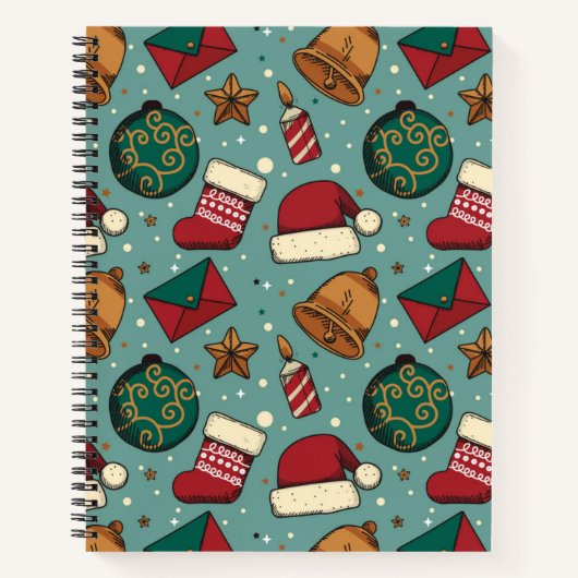 Adorieren Weihnachts-Strumpf und Weihnachtsmannmüt Notizblock (Vorderseite)