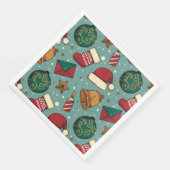 Adorieren Weihnachts-Strumpf und Weihnachtsmannmüt Serviette (Ecke)