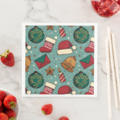 Adorieren Weihnachts-Strumpf und Weihnachtsmannmüt Serviette (Beispiel)