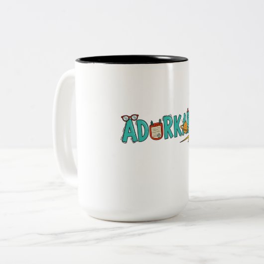 "Adorkable" Tasse - Der perfekte Cup für Nerd, Gee (Vorderseite Links)