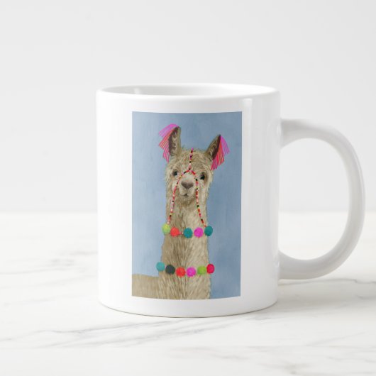 Adorned Llama - Beige Jumbo-Tasse (Rechts)