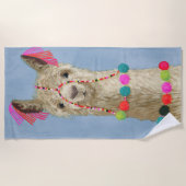Adorned Llama - Beige Strandtuch (Vorderseite)