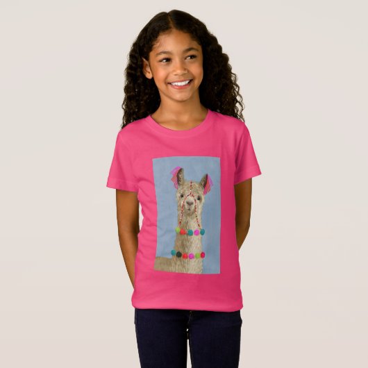 Adorned Llama - Beige T-Shirt (Vorne ganz)