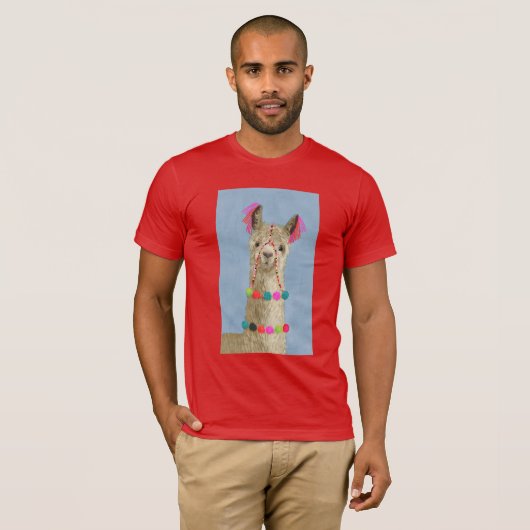 Adorned Llama - Beige T-Shirt (Vorne ganz)