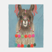 Adorned Llama - Brown Fleecedecke (Vorderseite)