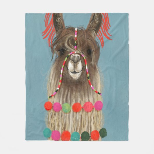 Adorned Llama - Brown Fleecedecke (Vorderseite)