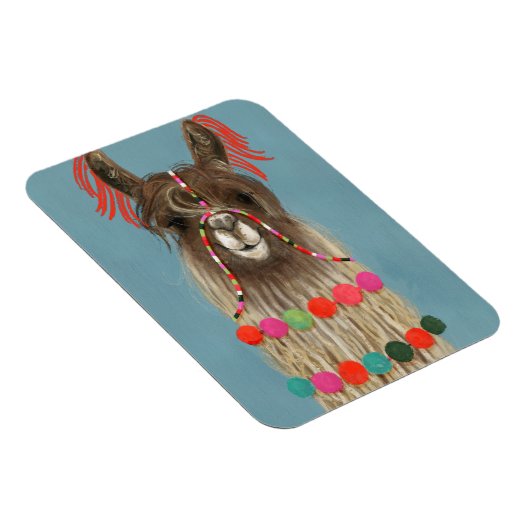 Adorned Llama - Brown Magnet (Rechte Seite)