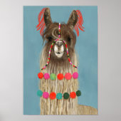 Adorned Llama - Brown Poster (Vorne)