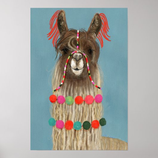 Adorned Llama - Brown Poster (Vorne)