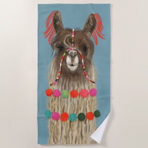 Adorned Llama - Brown Strandtuch