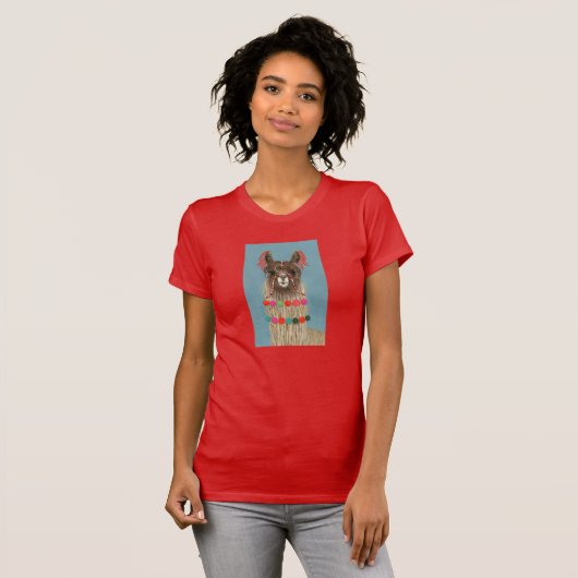 Adorned Llama - Brown T-Shirt (Vorne ganz)