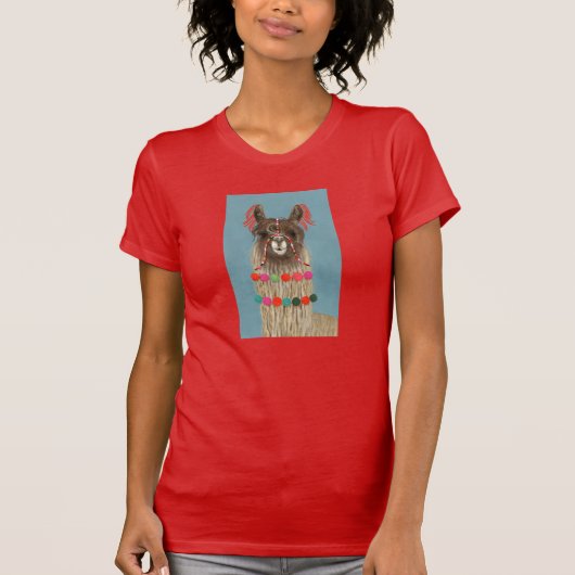 Adorned Llama - Brown T-Shirt (Vorderseite)