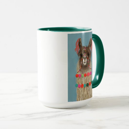Adorned Llama - Brown Tasse (VorderseiteRechts)