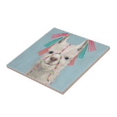 Adorned Llama - White Fliese (Seite)