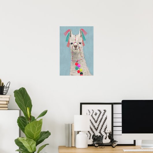 Adorned Llama - White Poster (Heimbüro)