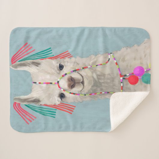 Adorned Llama - White Sherpadecke (Vorderseite (Horizontal))