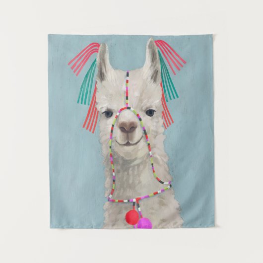 Adorned Llama - White Wandteppich (Vorderseite)