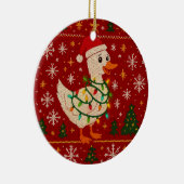 Adorno de cerámica Funny Christmas Goose Ornament  (Rechts)