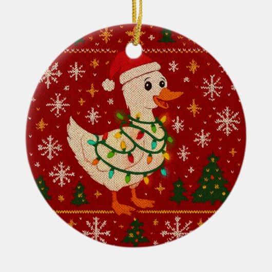 Adorno de cerámica Funny Christmas Goose Ornament  (Vorne)