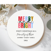 Adorno navideño de familia de tres keramik ornament