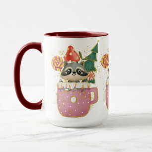 Adorns Christmas Lovable Raccoon Tasse
