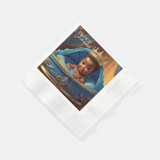 Adortable African Prince Royal Baby Shower/Birthda Serviette (Ecke)