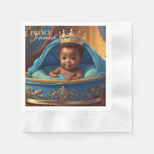 Adortable African Prince Royal Baby Shower/Birthda Serviette (Vorderseite)