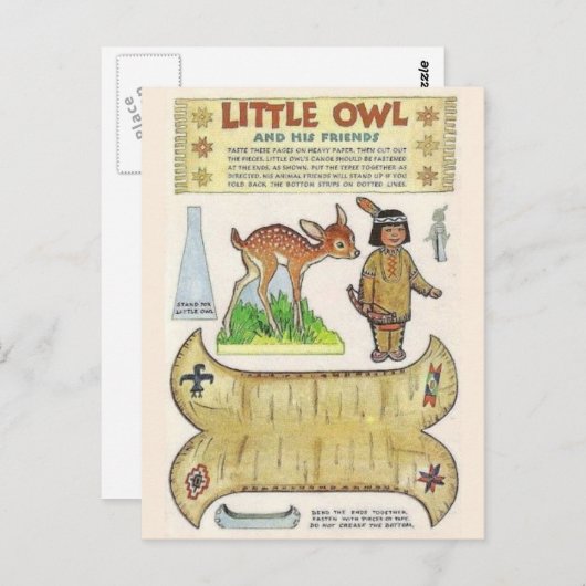 Adortable Amerikanische Ureinwohner Kunst, Dichtun Postkarte (Vorne/Hinten)