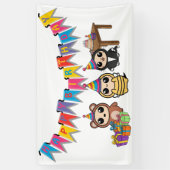 Adortable Animal Birthday Banner | Eigene Kids-Tei (Vertikal)