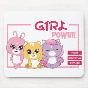 Adortable Animal Frienz Kunstdruckerei: Girl Power Mousepad