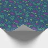 Adortable Aquamarin Green BlackBerry Floral Patter Geschenkpapier (Ecke)