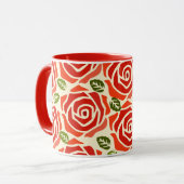 Adortable Aquarellmuster Rose niedlich Tasse (Vorderseite Links)
