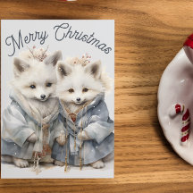 Adortable Artic Foxes Holiday Card XL