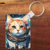 Adortable Astronaut Cat Schlüsselanhänger (Rückseite)