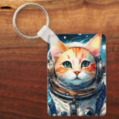 Adortable Astronaut Cat Schlüsselanhänger (Vorderseite)