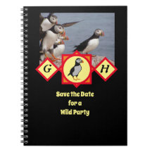 Adortable Atlantic Puffin Cartoon Monogram Foto