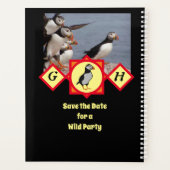 Adortable Atlantic Puffin Cartoon Monogram Foto Planer (Rückseite)