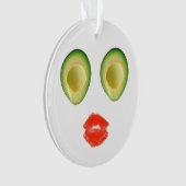 Adortable Avocado Face Red Green 4Amelie Ornament (Vorderseite)