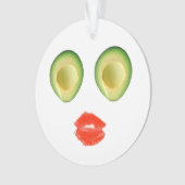 Adortable Avocado Face Red Green 4Amelie Ornament (Vorderseite)